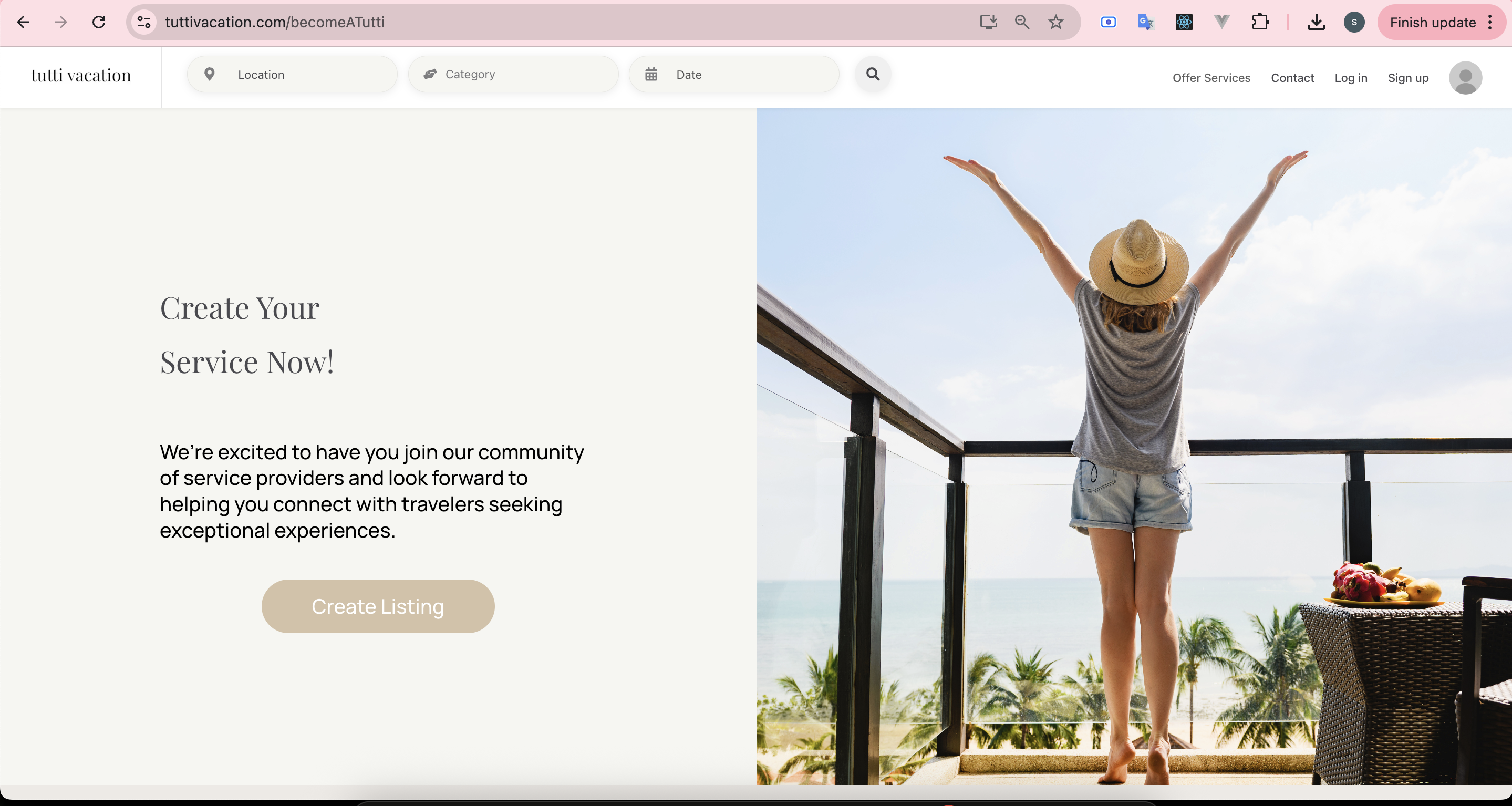 Tutti Vacation — Building a Custom Marketplace for Vacation Services Screenshot