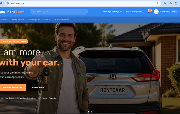 Rentcaar — Peer-to-Peer Car Rental Marketplace